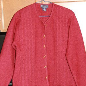 JUSTE POUR MOI red CARDIGAN in  boiled wool